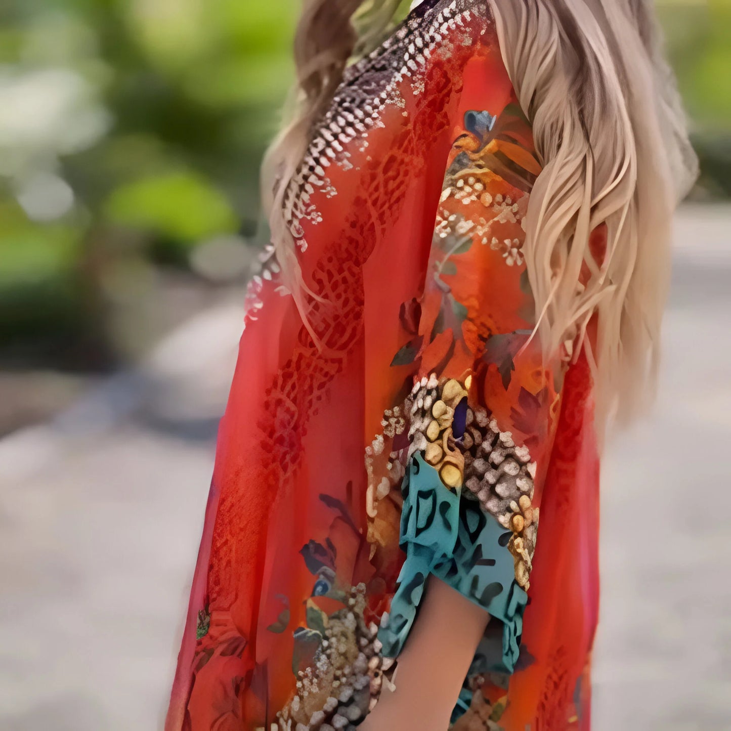 Capucine – Robe bohème asymétrique à col en V