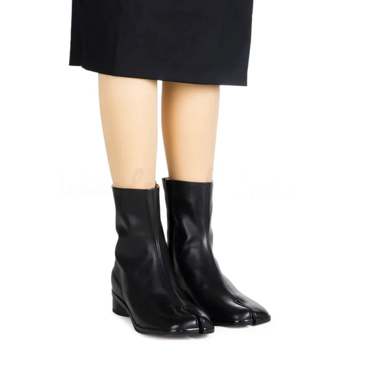Bottines en cuir à bout fendu Clémentine