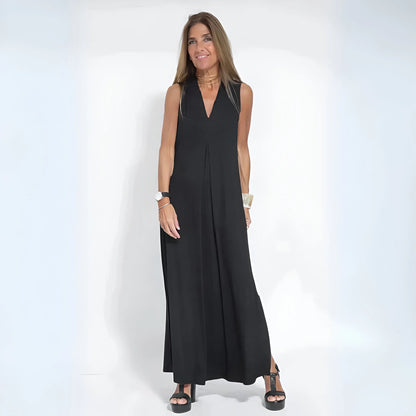 Noémie – Draped Maxi Dress with Matching Cardigan