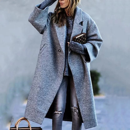 Céleste - Manteau oversize en laine artistique fait main