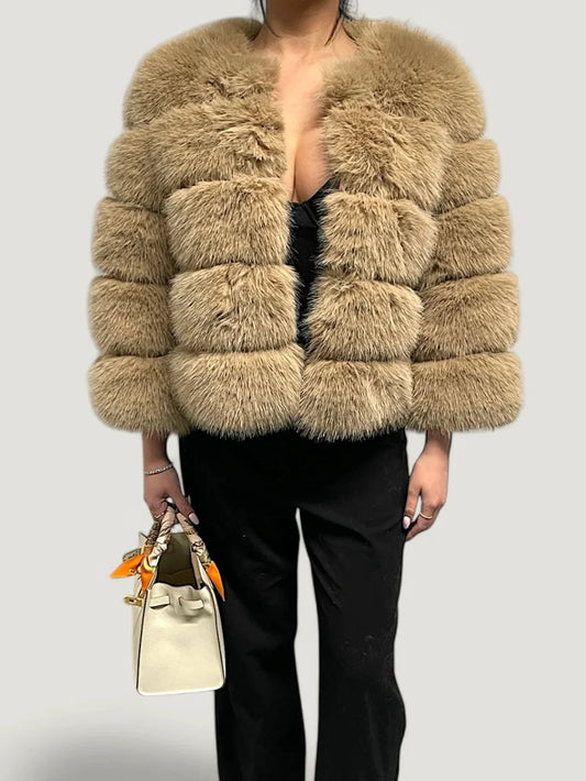Manteau en fourrure Sabine Luxe de haute qualité