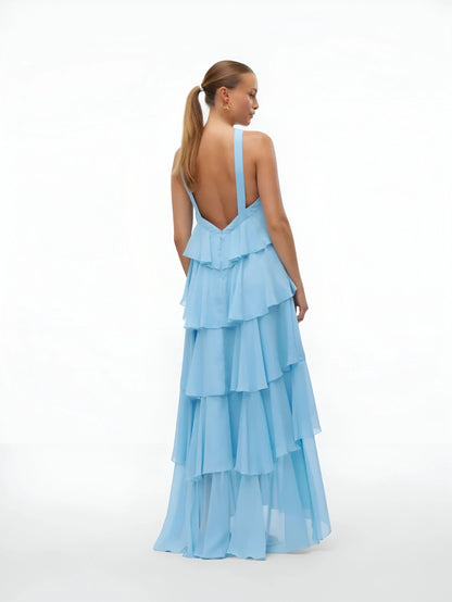 Robe longue à volants Amélie