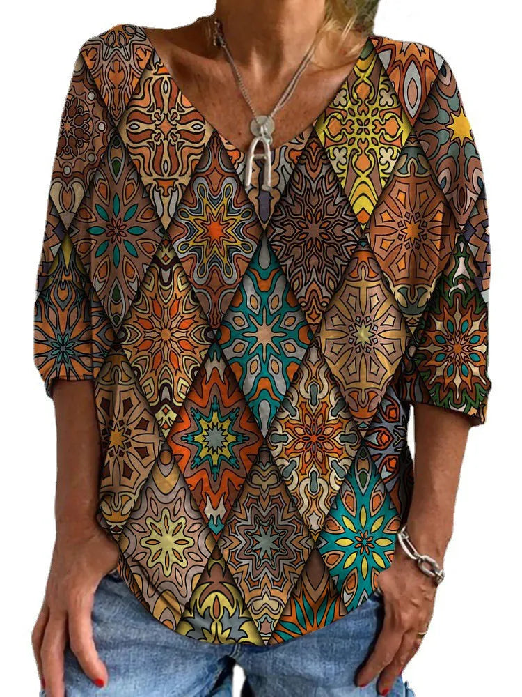 Lyana – Vintage Patchwork Boho Blouse