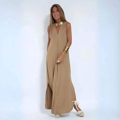 Noémie – Draped Maxi Dress with Matching Cardigan