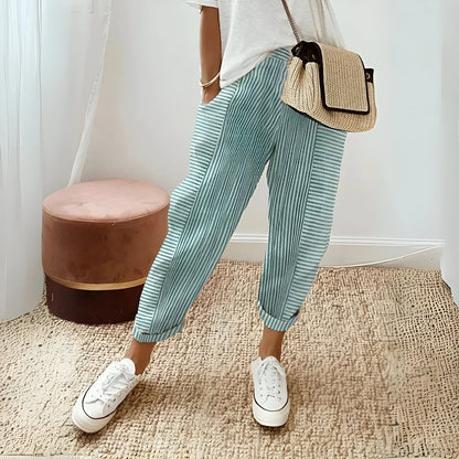 Marinette – Pantalon de détente côtier rayé