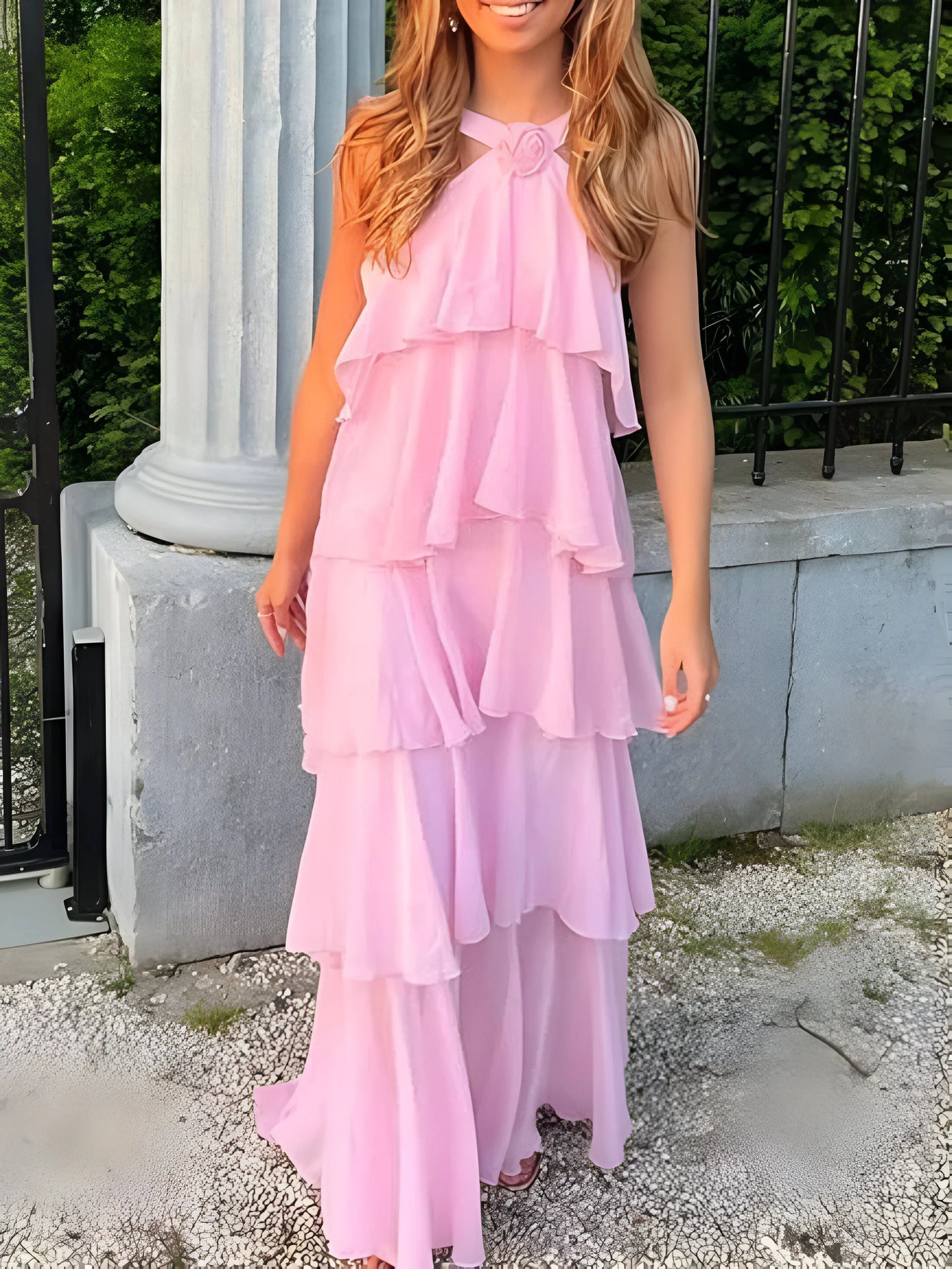 Robe longue à volants Amélie