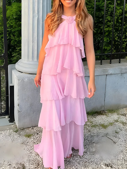 Robe longue à volants Amélie