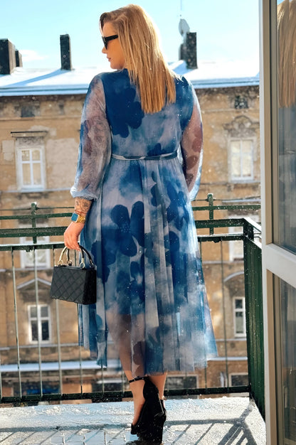 Robe mi-longue transparente Clémence