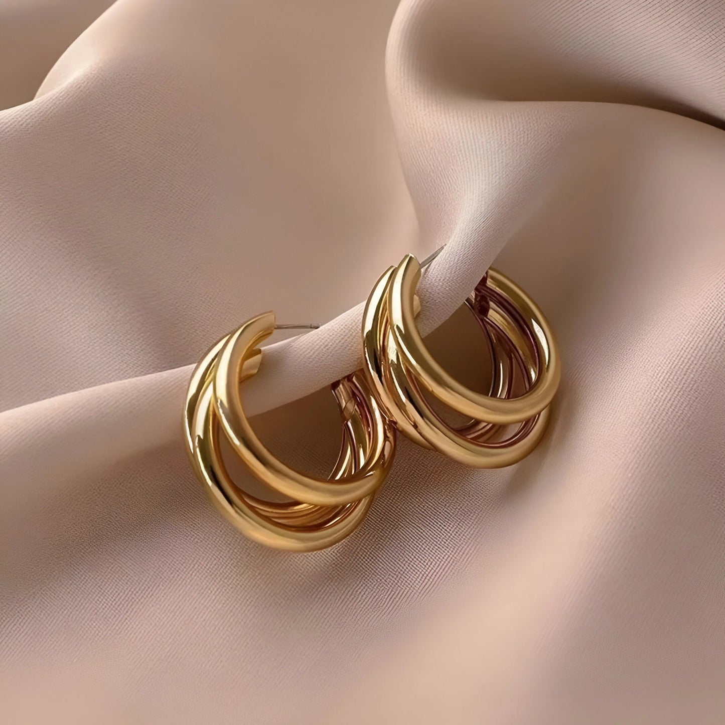 Élina - Gold-Plated Bold Hoop Earrings
