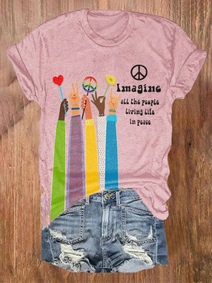 Laurent – ​​T-shirt à manches courtes à imprimé rétro