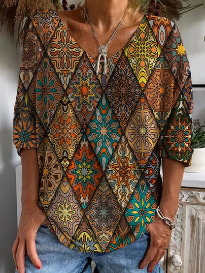 Lyana – Vintage Patchwork Boho Blouse