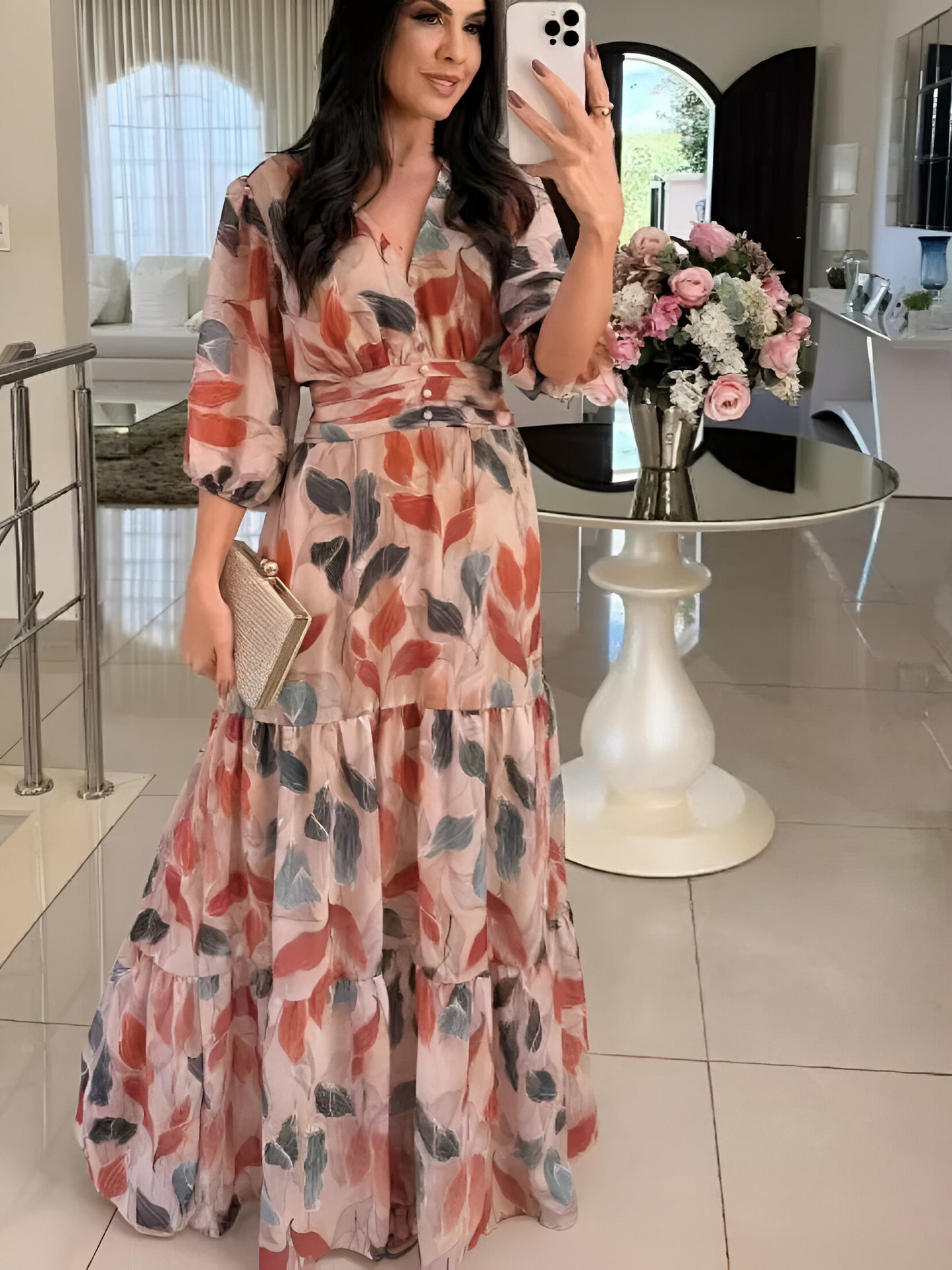 CLAUDIA | Robe longue fleurie confortable pour des journées élégantes
