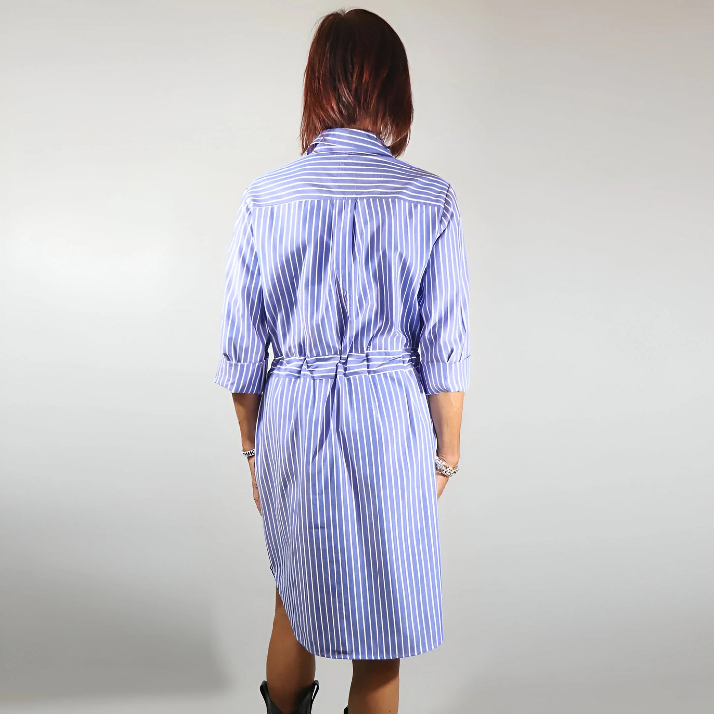 Vérane - Robe chemise boutonnée à rayures