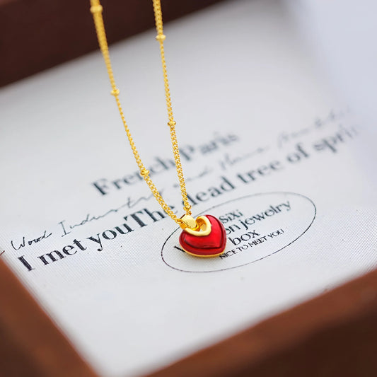 Maëva - Enamel Red Heart Luxury Necklace