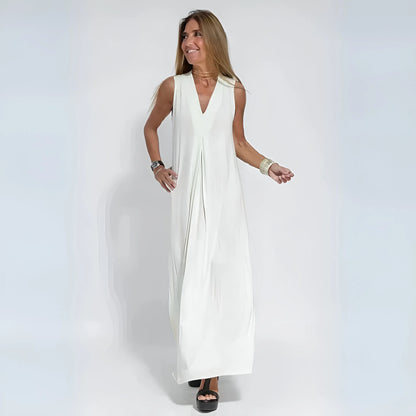 Noémie – Draped Maxi Dress with Matching Cardigan