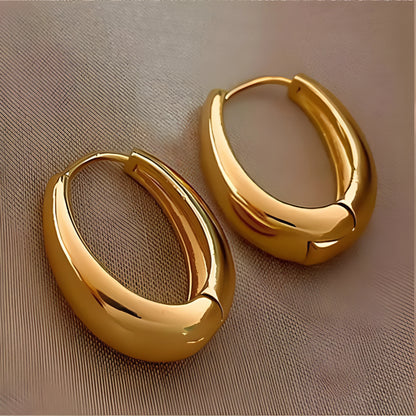 Élina - Gold-Plated Bold Hoop Earrings