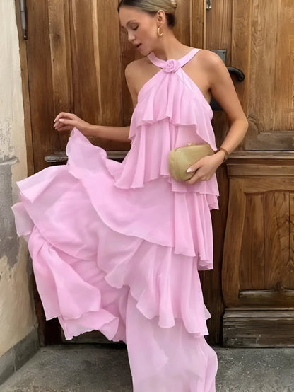 Robe longue à volants Amélie