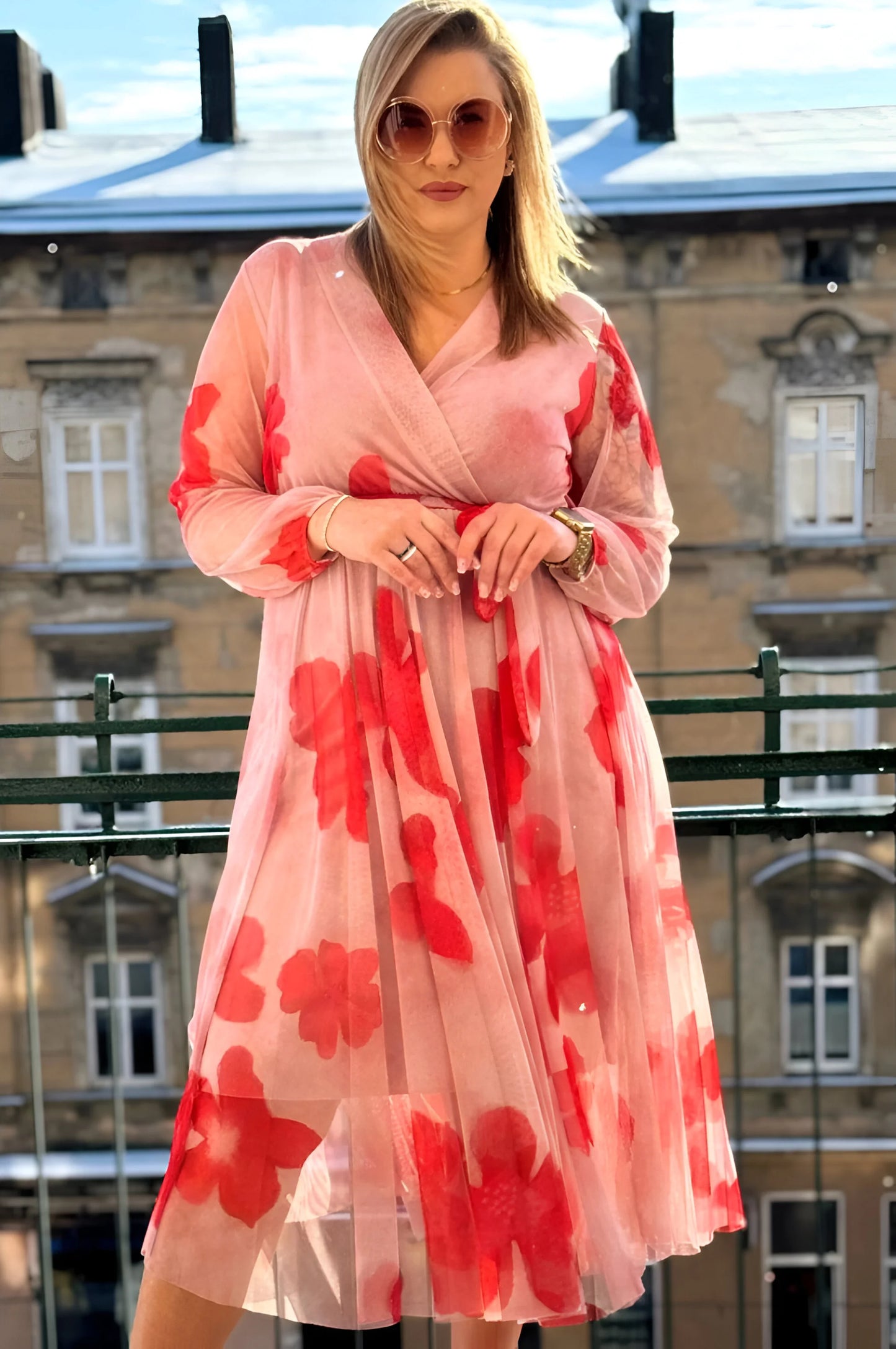 Robe mi-longue transparente Clémence