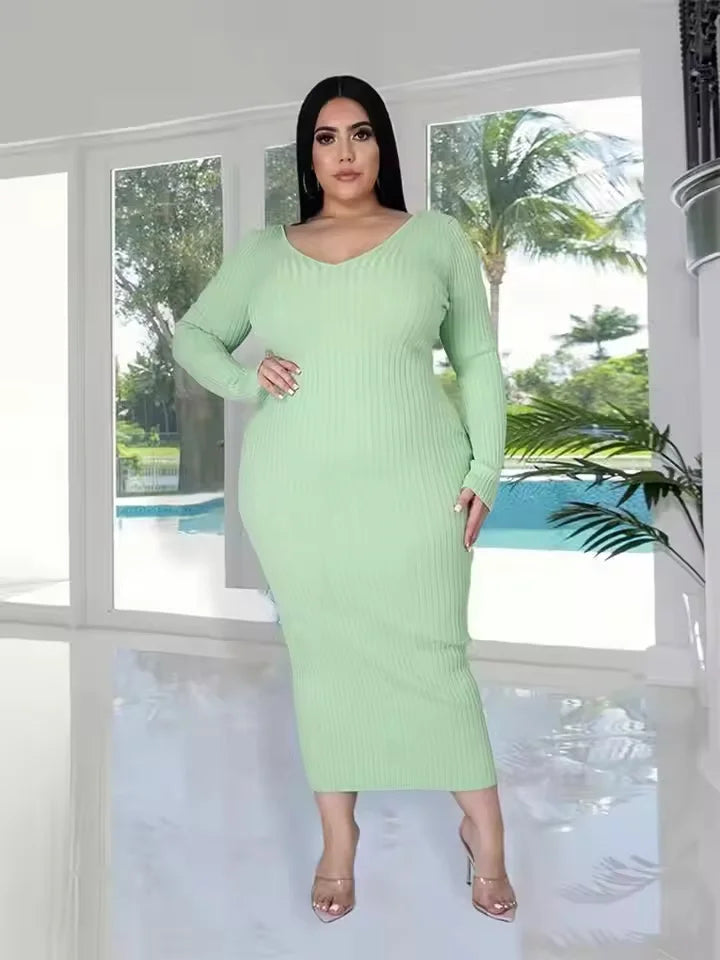 Robe pull mi-longue côtelée à épaules dénudées Chloé