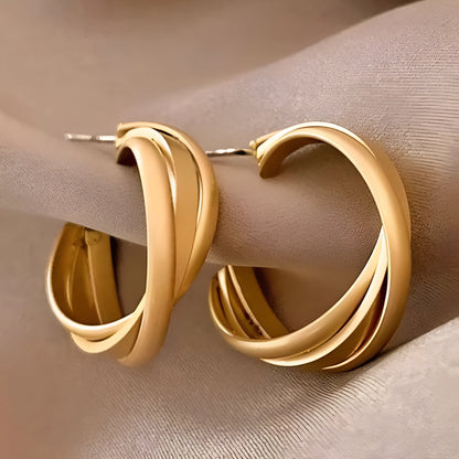 Élina - Gold-Plated Bold Hoop Earrings