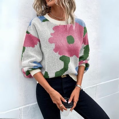 Ane – Pull d'hiver abstrait à blocs de couleurs