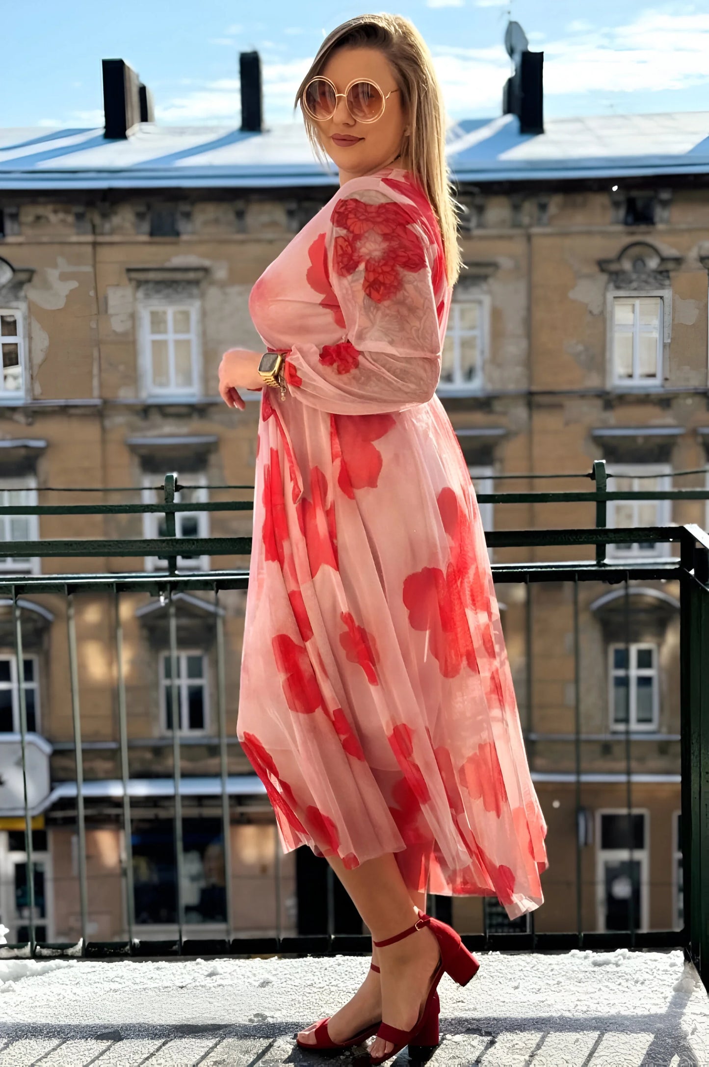 Robe mi-longue transparente Clémence