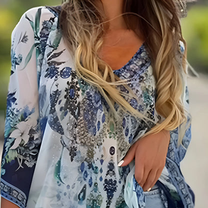 Capucine – Robe bohème asymétrique à col en V