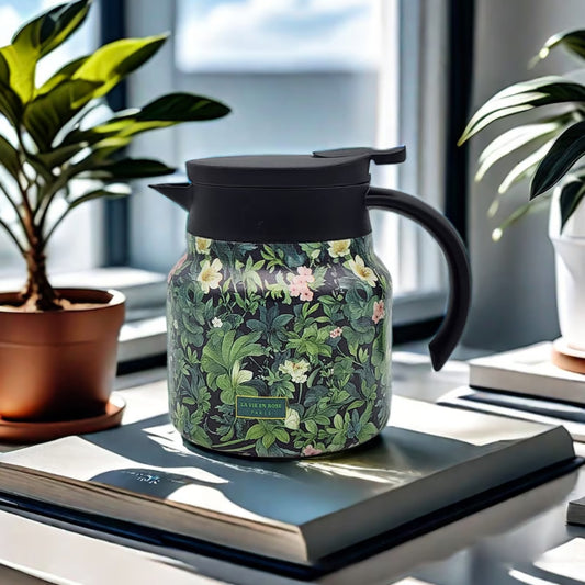Jardin – Floral Thermos with Dual-Texture Handle