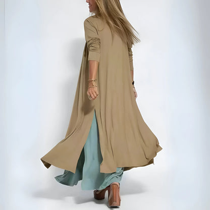 Noémie – Draped Maxi Dress with Matching Cardigan