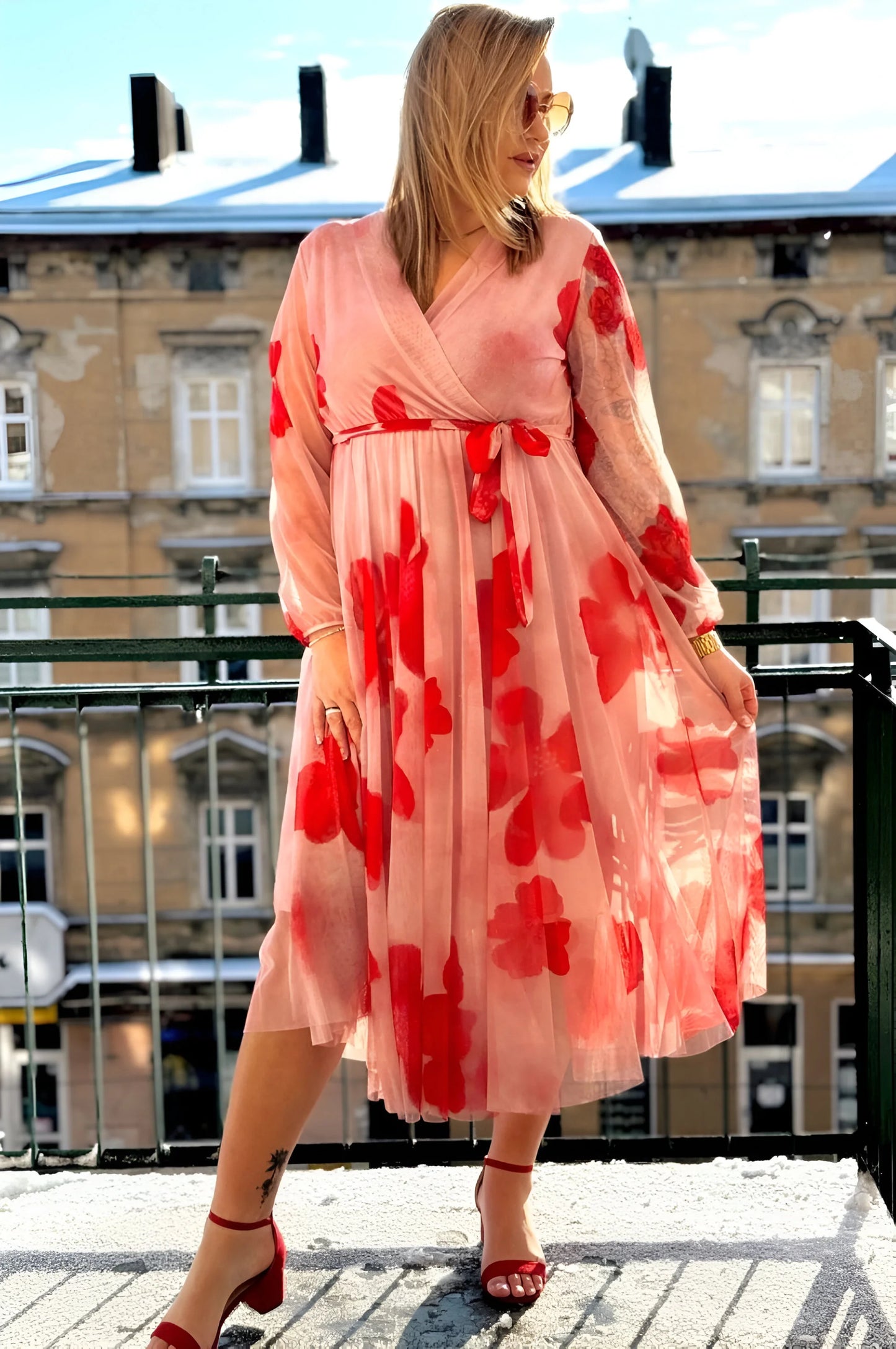 Robe mi-longue transparente Clémence