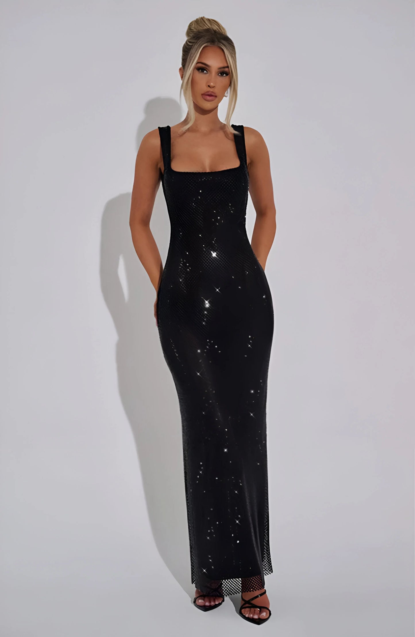 Robe longue en maille scintillante Celestia