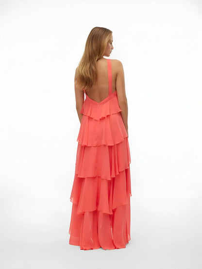 Robe longue à volants Amélie