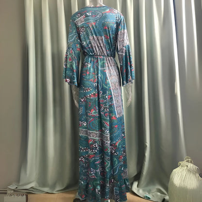 Léontine - Bohemian Flared Sleeve Floral Dress