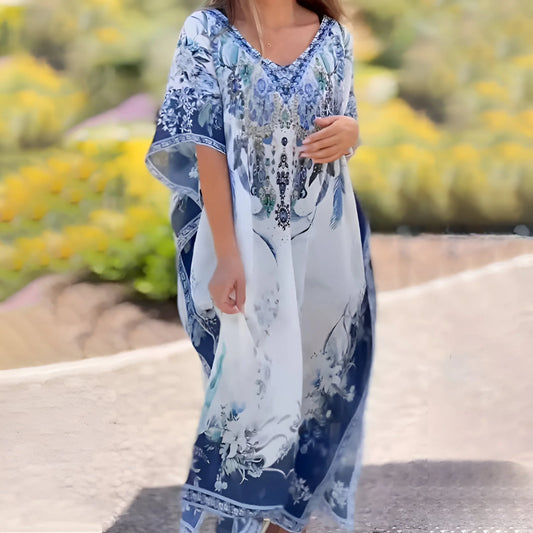Capucine – Robe bohème asymétrique à col en V