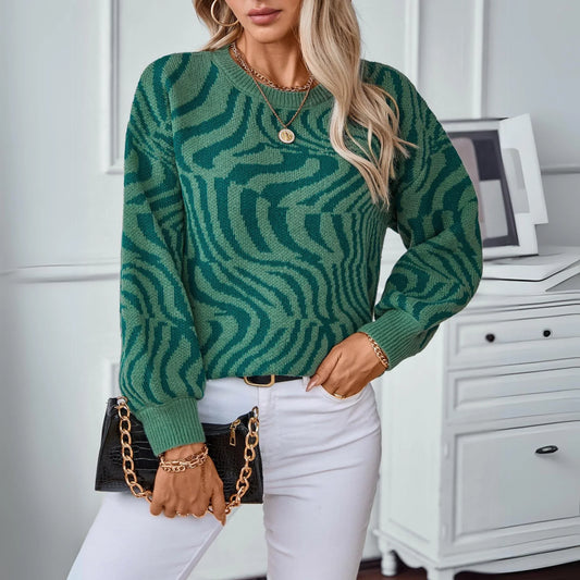 Brunhilde - Women's Striped Sweater with Long Sleeves