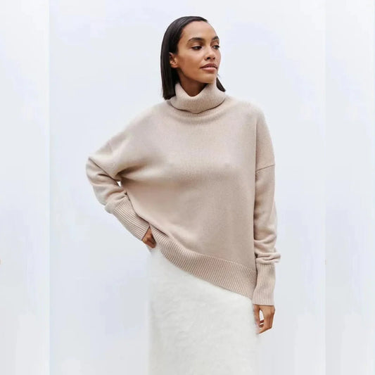 Bjørgulf - Women's Loose Sweater with Turtleneck for Winter