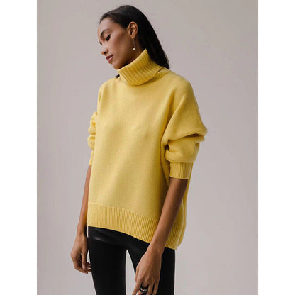 Bjørgulf - Pull ample à col roulé pour femme pour l'hiver