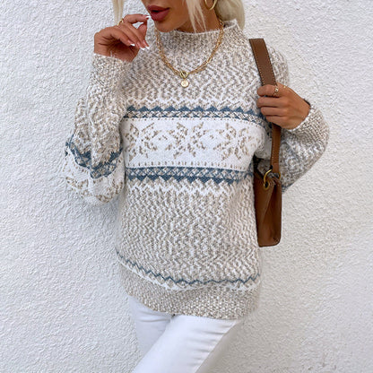 Zimelina - Pull chaud à motif flocon de neige