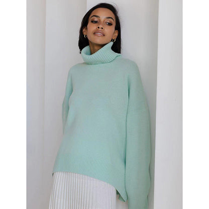 Bjørgulf - Pull ample à col roulé pour femme pour l'hiver