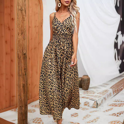 Savane Élégante – Leopard Print Maxi Dress