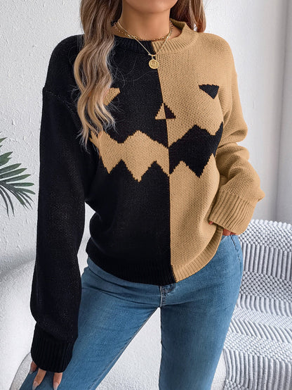 Arvid – Pull contrasté pour femme pour Halloween