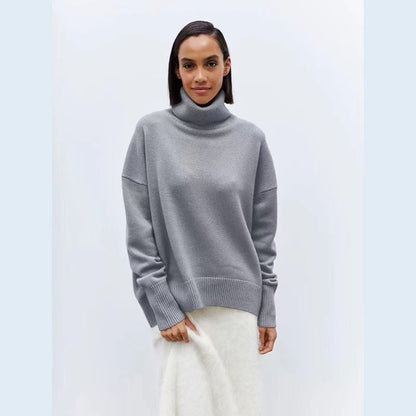 Bjørgulf - Pull ample à col roulé pour femme pour l'hiver