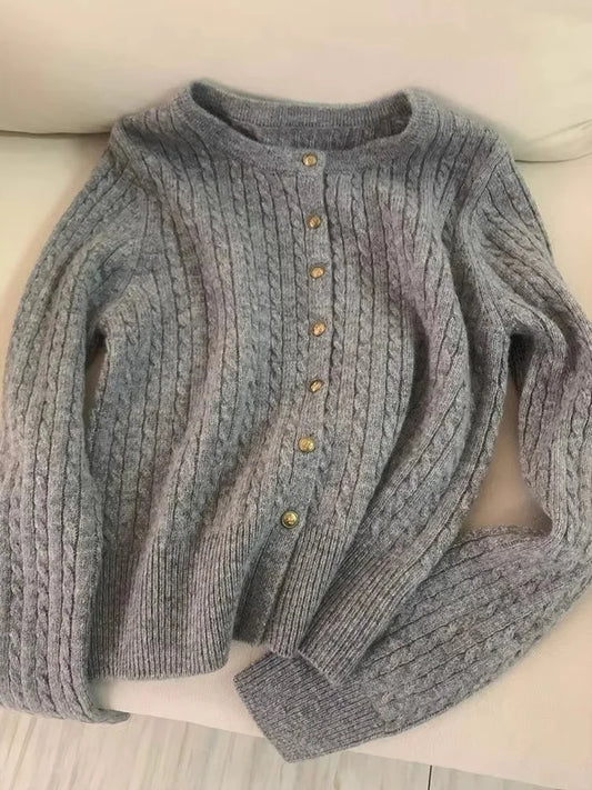 Jade - Cardigan col rond en laine et cachemire