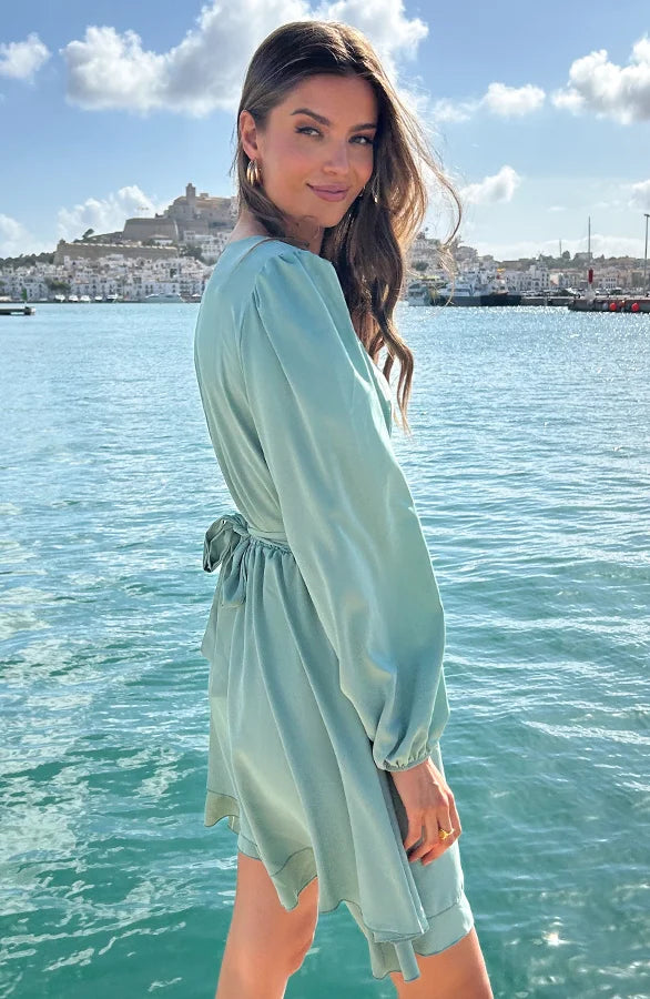 Anna - V-neck Dress with Bow Detail