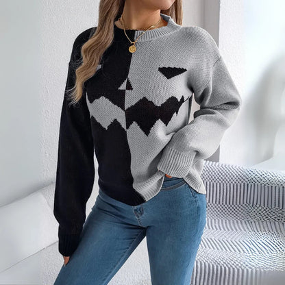 Arvid – Pull contrasté pour femme pour Halloween