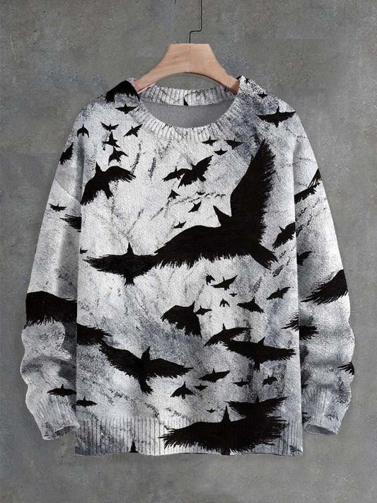 Pull en tricot Raven Flight – Confort décontracté unisexe