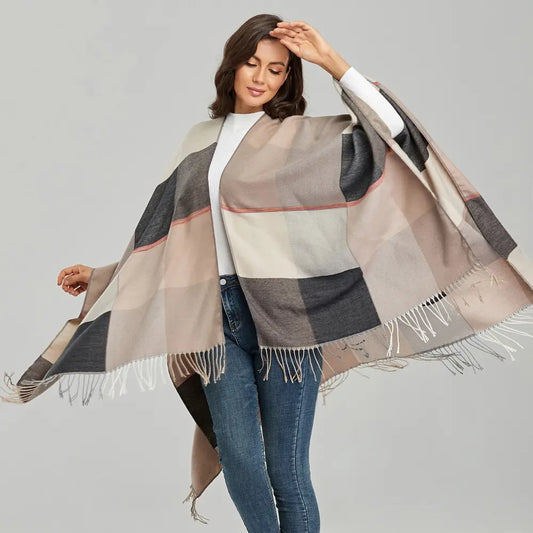 Elea - Women's Oversized Mesh Wool Scarf | Cozy & Stylish Autumn Winter Wrap