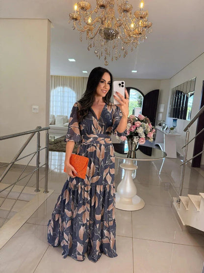 CLAUDIA | Robe longue fleurie confortable pour des journées élégantes