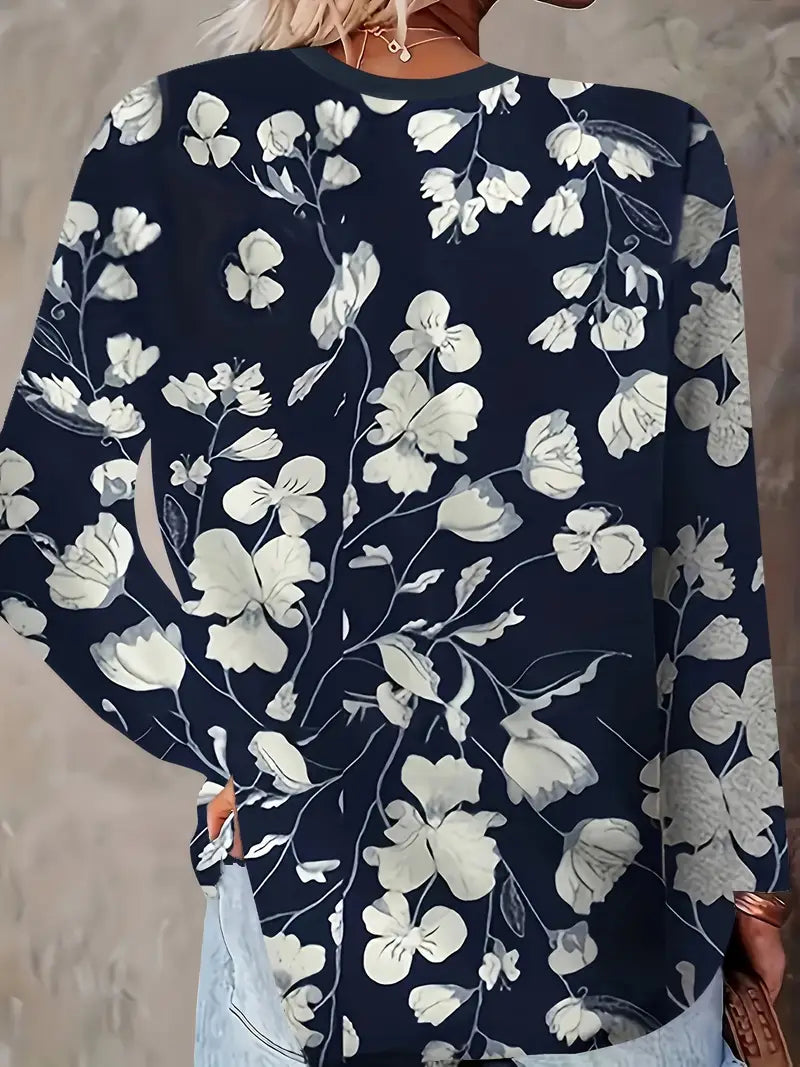 Nelya – Elegant Floral Print Blouse