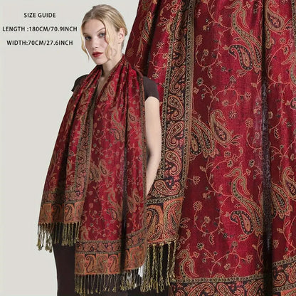 Anna - Écharpe épaisse en jacquard de cachemire et pashmina